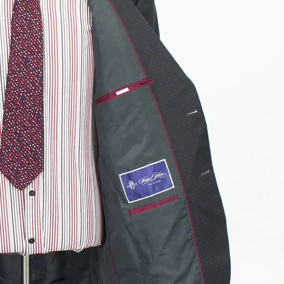 Sean John 46R 40x29 Gray Solid 2-Button Suit R812